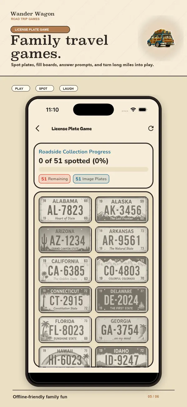License Plate Game App Store screenshot